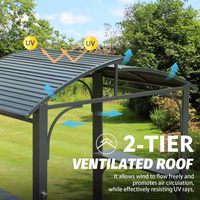 Outdoor BBQ Gazebo Built to Shield Grills, 8x5 Arc Roof, Steel Frame, Double-Layer Ventilation Design