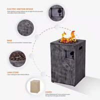 Outdoor Propane Fire Pit Built for Year-Round Warmth, 30000 BTU, Wood-Look Surface, Electronic Ignition