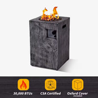 Outdoor Propane Fire Pit Built for Year-Round Warmth, 30000 BTU, Wood-Look Surface, Electronic Ignition