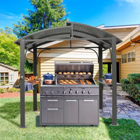 Outdoor BBQ Gazebo Built to Shield Grills, 8x5 Arc Roof, Steel Frame, Double-Layer Ventilation Design