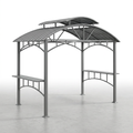 Outdoor BBQ Gazebo Built to Shield Grills, 8x5 Arc Roof, Steel Frame, Double-Layer Ventilation Design