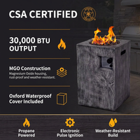Outdoor Propane Fire Pit, 30000 BTU Column Propane Fire Pit, Wood-Look Surface — Results & Stats