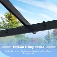 Aluminum Pergola Built for Outdoor Shade, 10x10 Ft Coverage, Retractable Dark Gray Canopy, Modern Frame