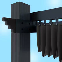 Aluminum Pergola Built for Outdoor Shade, 10x10 Ft Coverage, Retractable Dark Gray Canopy, Modern Frame